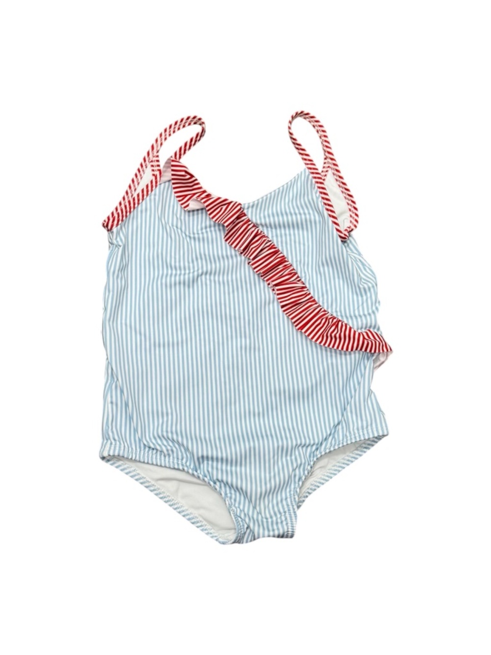 Little English Girls Red White & Blue Ruffle One Piece Swimsuit